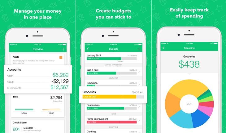 print de tela smartphone apple aplicativos controlar finanças mint