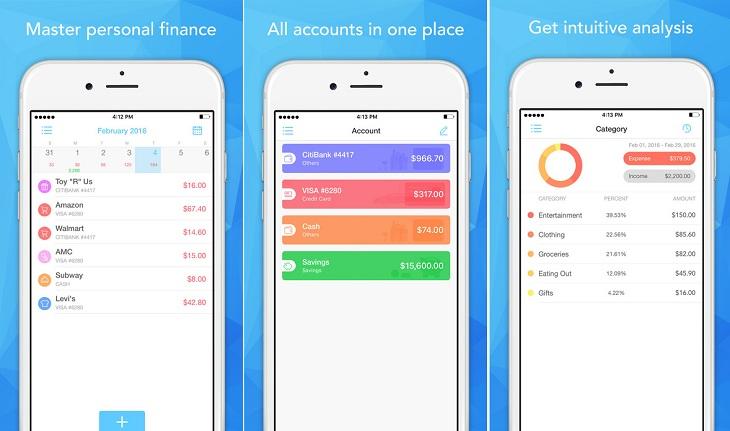 print de tela smartphone apple aplicativos controlar finanças pocket expense