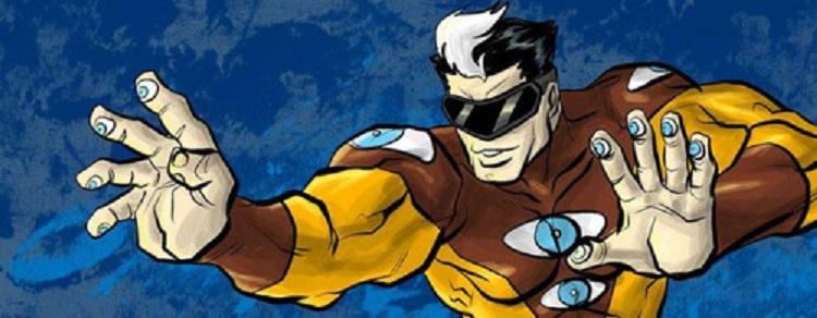 homem de dez olhos da Dc comics personagem estranho com roupa amarela e marrom