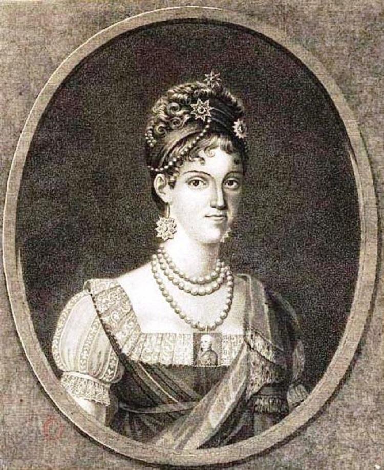 foto Carlota Joaquina em preto e branco, rainha de Portugal