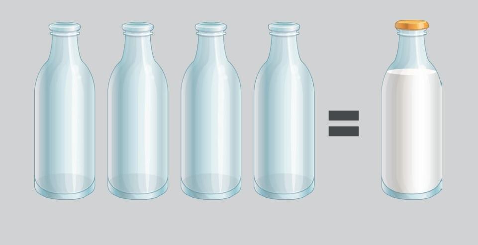 garrafas de leite desafio mente