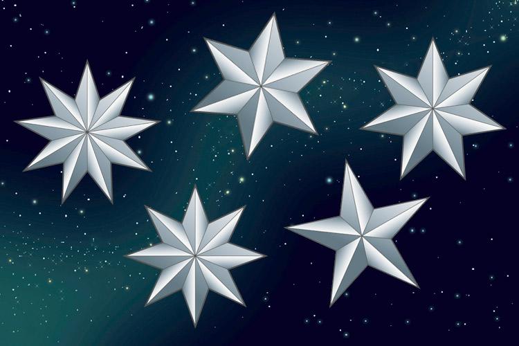 cinco tipos de estrelas diferentes oráculo 