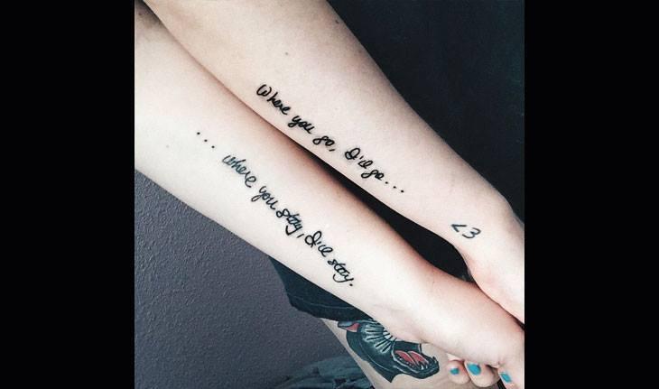 Frases que representam o amor entre irmãs tatuadas na costela