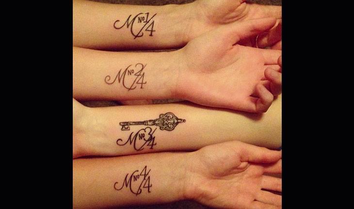 Quatro irmãs com tatuagens iguais no braço. - por ordem de nascimento