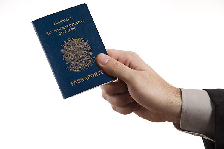 documento, mão segurando passaporte, terno