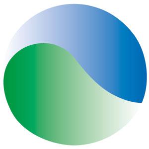 ilustração cor azul sobre o verde