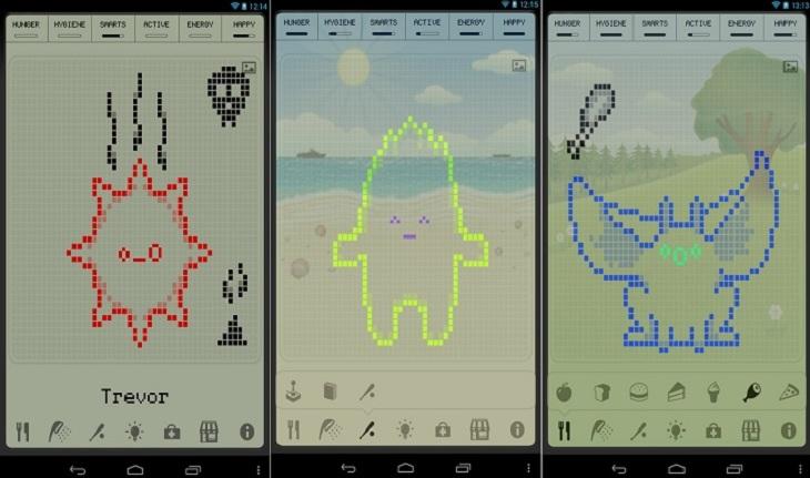 print de tela celular smarpthone sistema android jogos clássicos para crianças aplicativo hatchi free