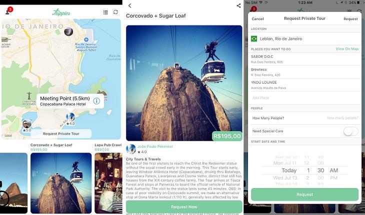 print de tela smartphone android aplicativos para viagem trippics