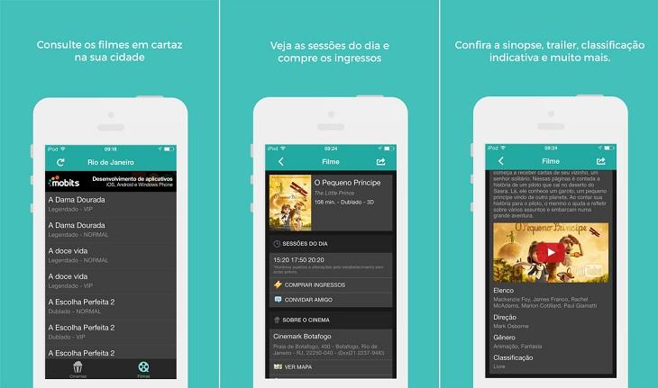 print de tela smartphone aplicativo mobits aplicativos para quem gosta de cinema filmes e séries