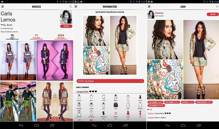 print de tela smartphone aplicativos de moda para inspirar looks aplicativo dujour