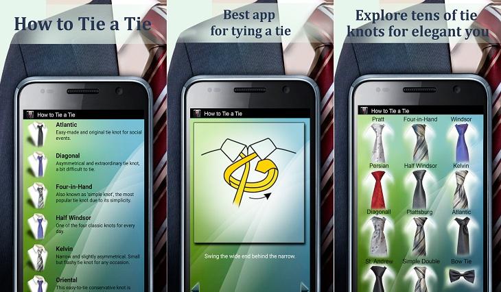 print de tela smartphone aplicativos de moda para inspirar looks aplicativo how to tie a tie