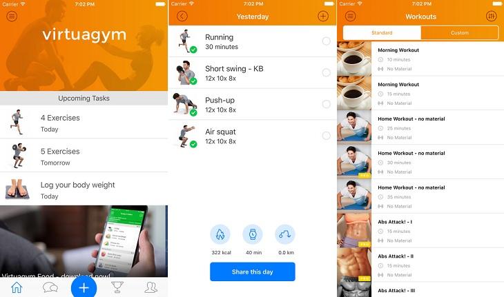 print de tela smartphone aplicativos para cuidar da saúde virtuagym