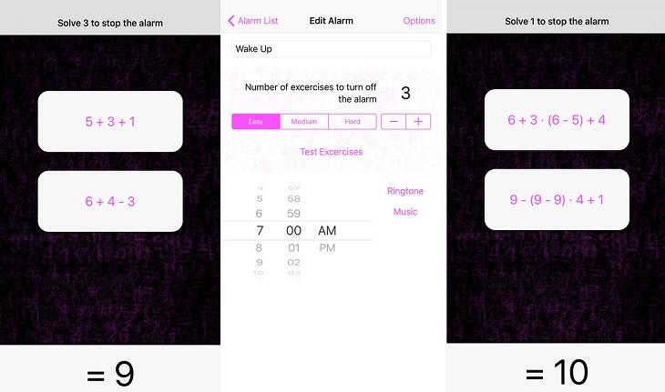 print de tela smartphone apple aplicativos controlar hora de dormir mathe alarm clock