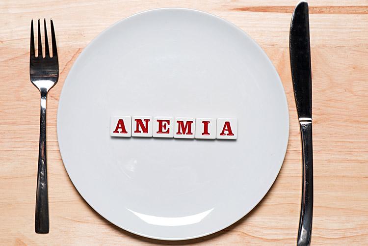prato escrito "anemia"