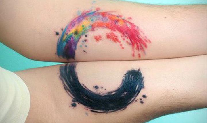 tatuagem aquarela de cores