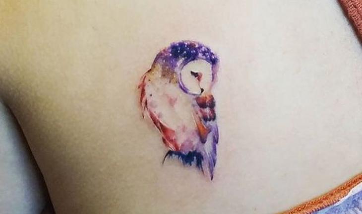 tatuagem aquarela de coruja