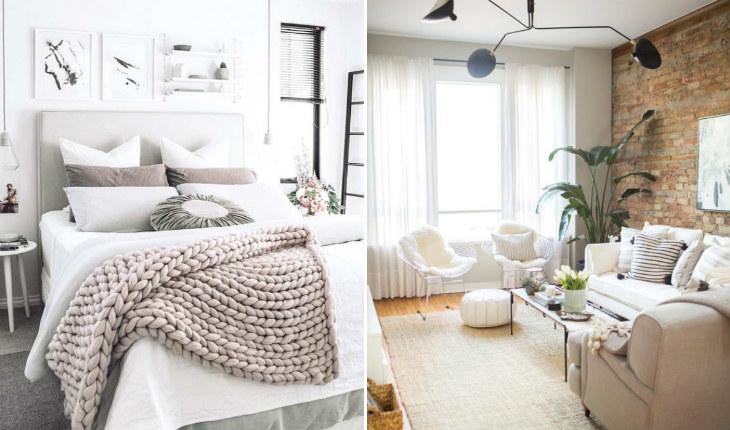estilo escandinavo cores claras quarto e sala pinterest