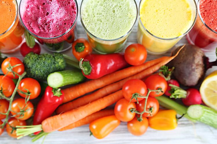 legumes, verduras e sucos