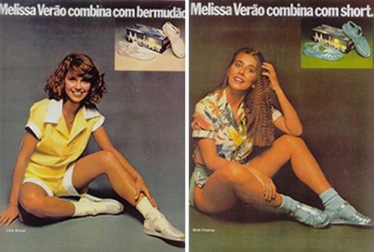 Propaganda antiga de Melissa para usar com meia