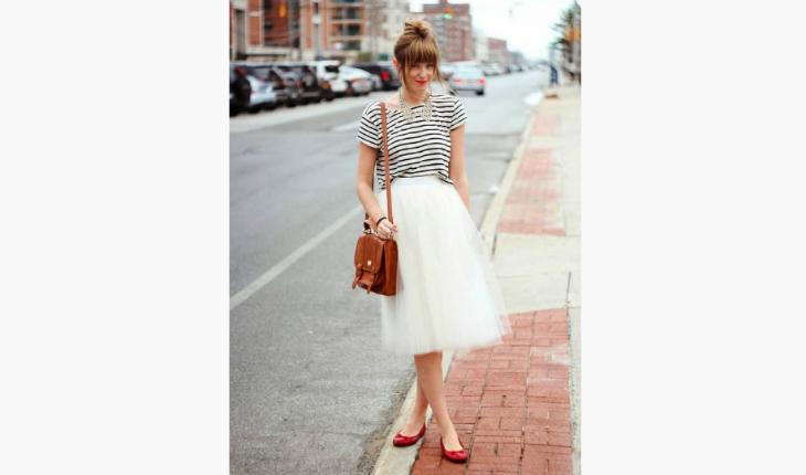modelos de saia tule branco com listras pinterest
