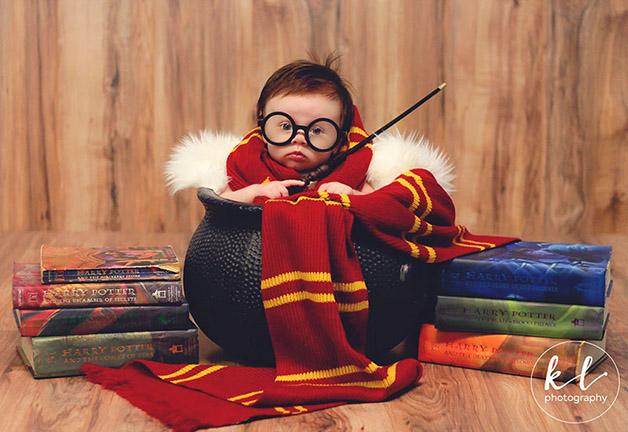 Bebê ganha ensaio inspirado em Harry Potter