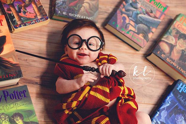 Bebê ganha ensaio inspirado em Harry Potter