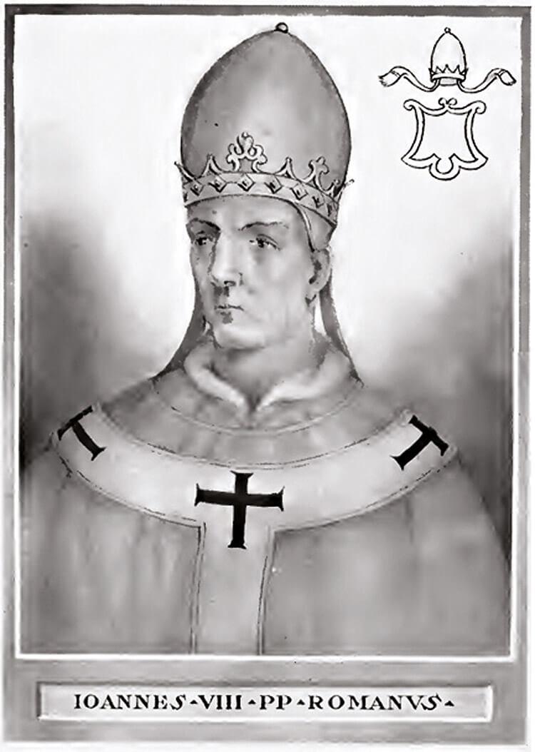 João VIII, papa, retrato, preto e branco