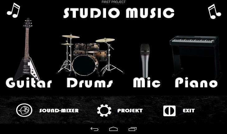 print de tela de um smarpthone android com imagem do aplicativo garage band studio music