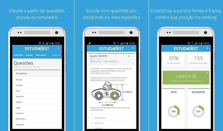 print de tela smartphone android aplicativos organizar estudos estudavest