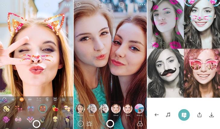 print de tela smartphone apple aplicativos editar selfies b612