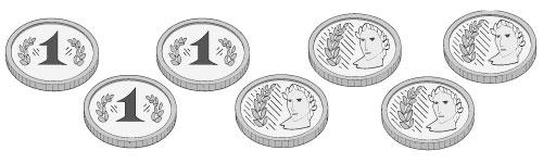 3 moedas
