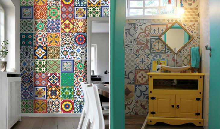 adesivos na decoração azulejo português banheiro e sala pinterest