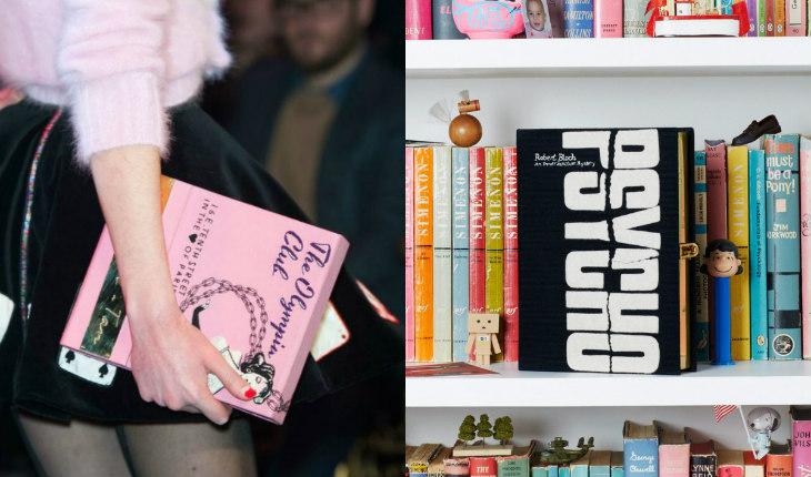 bolsas em formato de livro rosa e Psycho marca Olympia Le-Tan