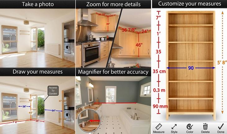 print de tela smarpthone aplicativos reformar casa aplicativo photo measure