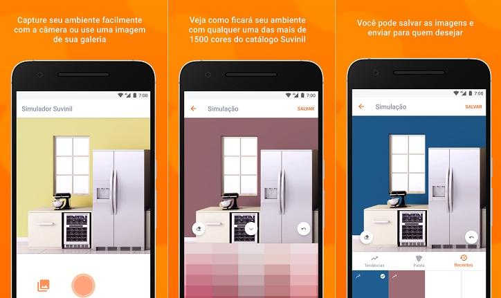 print de tela smarpthone aplicativos reformar casa aplicativo simulador suvinil