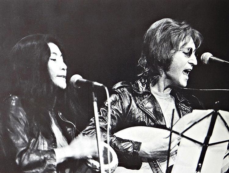 John Lennon, Yoko Ono, show, preto e branco