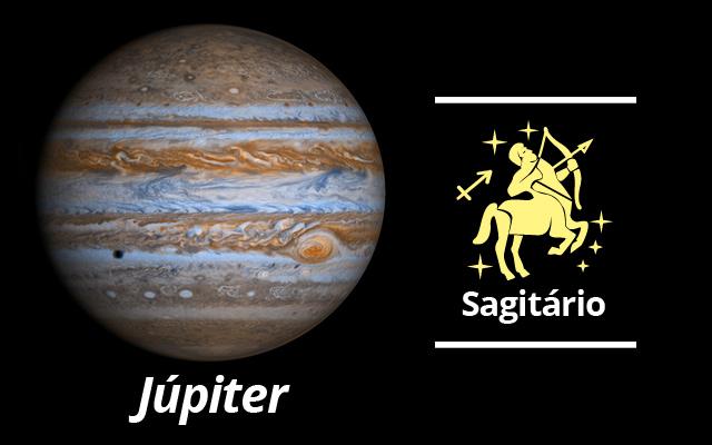 Foto de Júpiter + simbolo de Sagitário