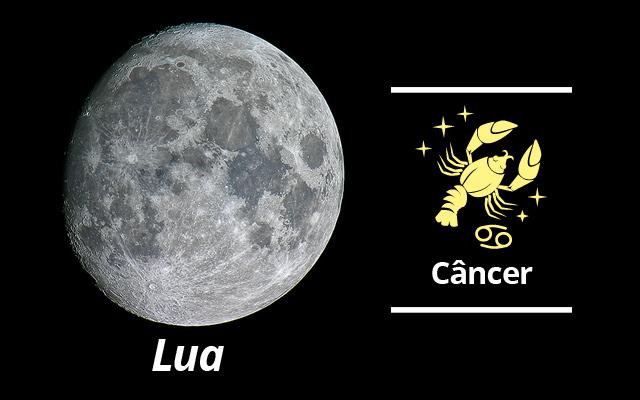 Foto da lua + simbolo de câncer