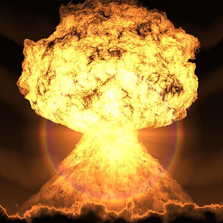 explosão, bomba nuclear, cogumelo