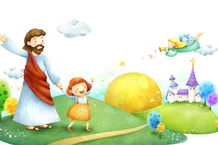 Jesus contando parábola criança