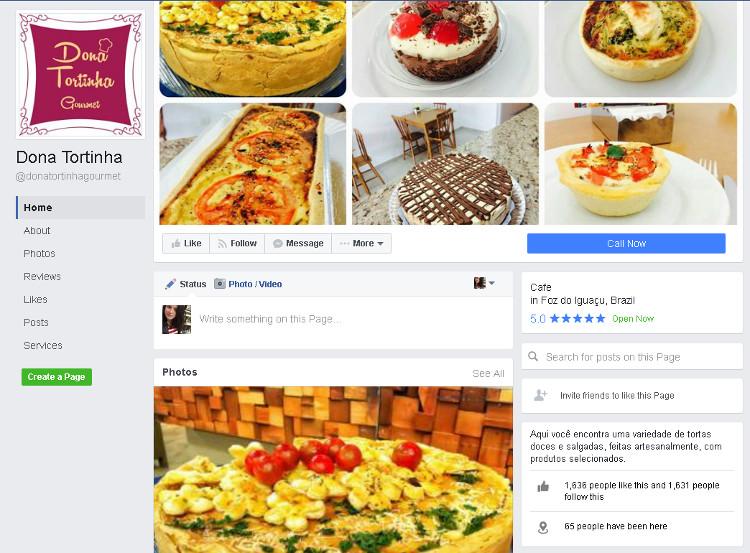 Facebook Dona Tortinha Gourmet