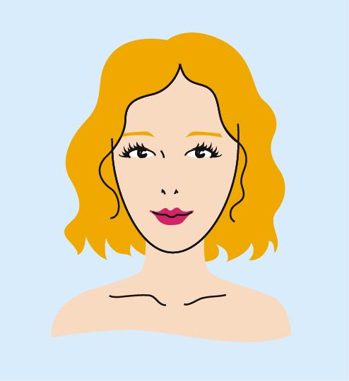 Desenho de uma mulher com o rosto oval