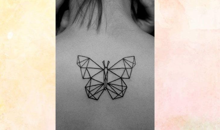Tatuagem geométrica. Na foto, uma tatuagens geométricas em uma parte do corpo