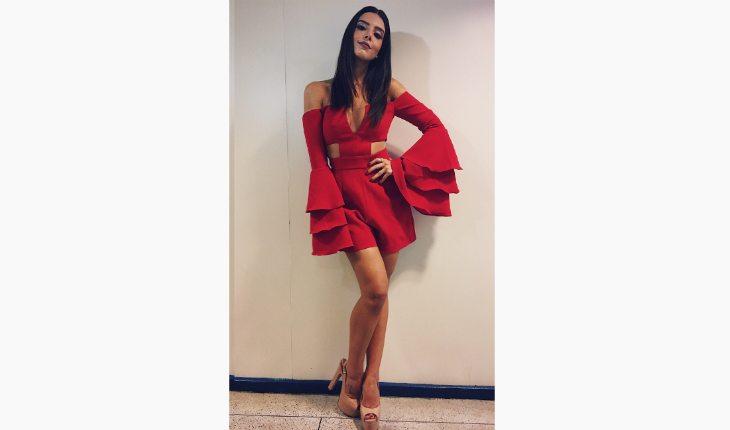 Giovanna Lancelotti vestido com babados vermelho instagram