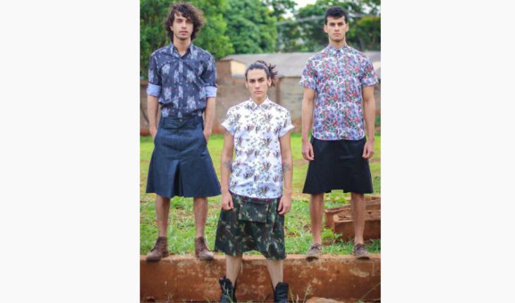 saias masculinas estilista Fabiano Torino camufladas e floral instagram