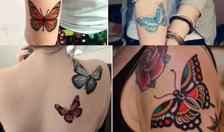 Seleção de fotos de tatuagem borboleta colorida