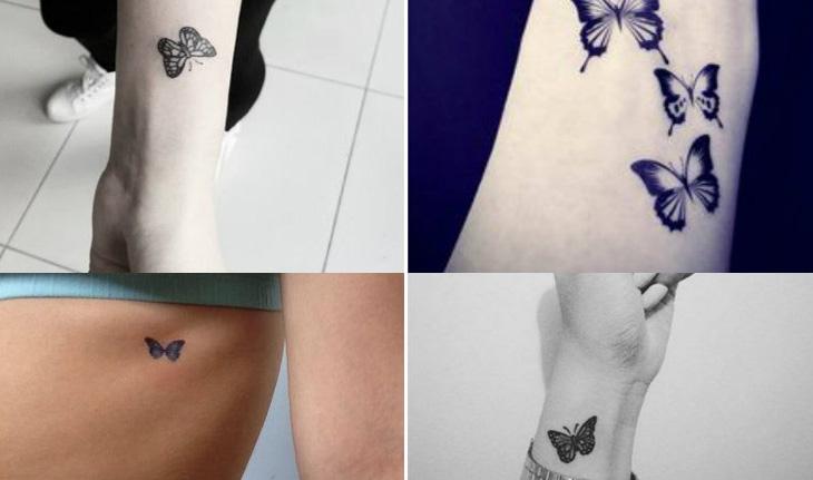 Seleção de fotos de tatuagem borboleta pequena