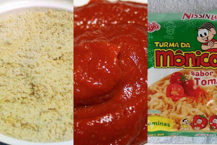 Misturebas: miojo de tomate com ketchup e farinha 