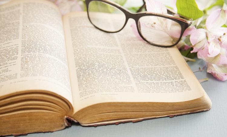 bíblia, óculos, figura