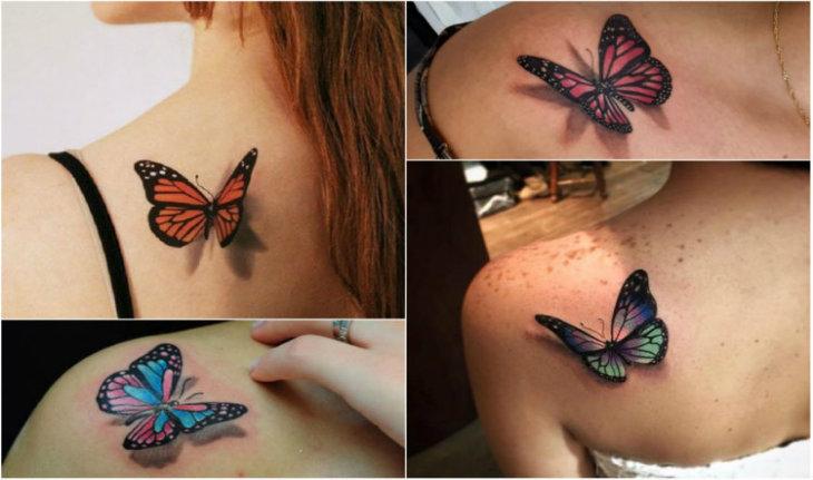 Tatuagem 3D de borboletas